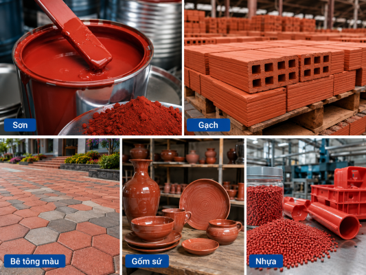 ứng dụng bột oxit sắt đỏ Fe2O3 trong sơn gạch bê tông