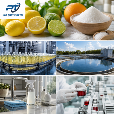 ứng dụng acid citric trong thực phẩm xử lý nước tẩy rửa