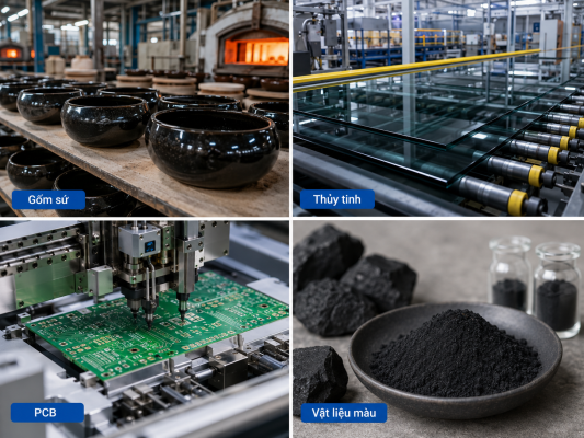 ứng dụng copper oxide black CuO trong gốm sứ thủy tinh PCB
