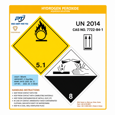 chỉ tiêu kỹ thuật hydrogen peroxide 50 H2O2 COA MSDS