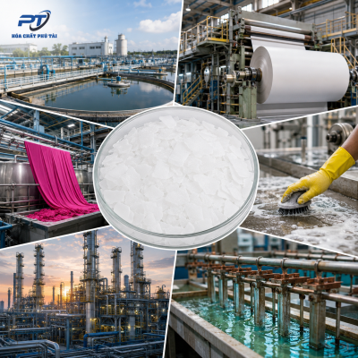 ứng dụng xút vảy NaOH 99 trong xử lý nước tẩy rửa công nghiệp