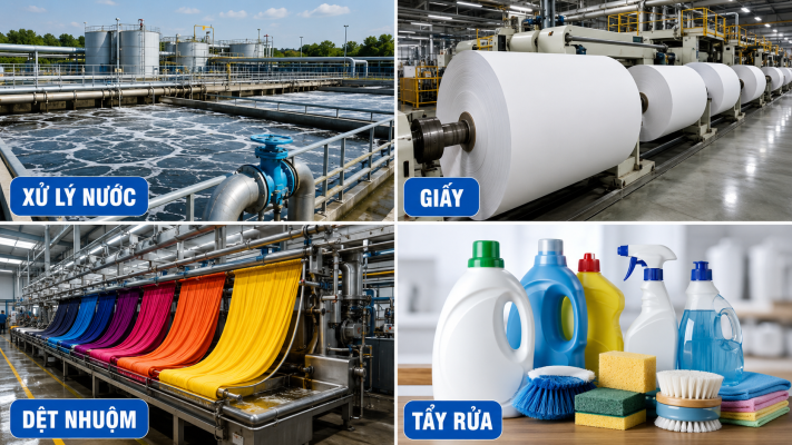 ứng dụng xút hạt Nhật Bản 98.5 trong công nghiệp