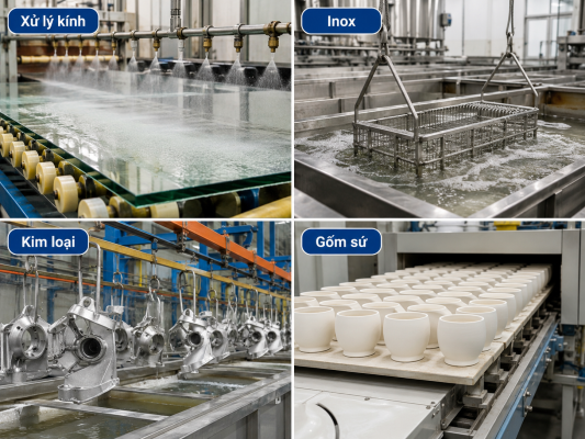 ứng dụng ammonium bifluoride NH4HF2 trong xử lý kính inox kim loại