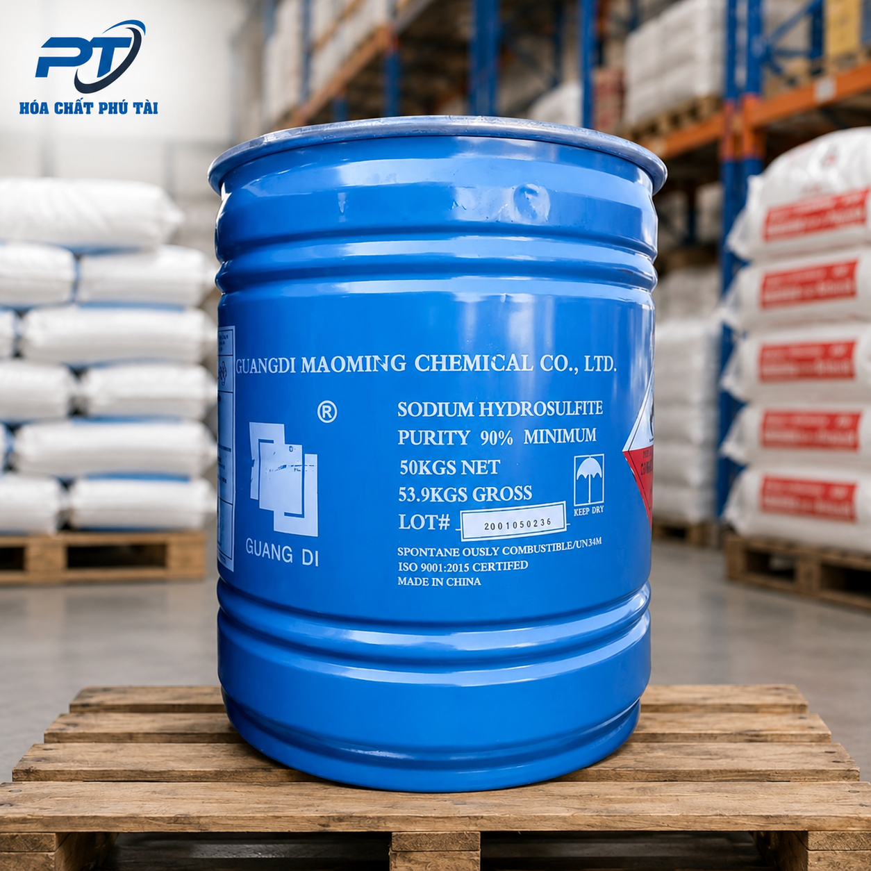 Tẩy Đường Na₂S₂O₄ – Sodium Hydrosulfite Trung Quốc 50kg/thùng
