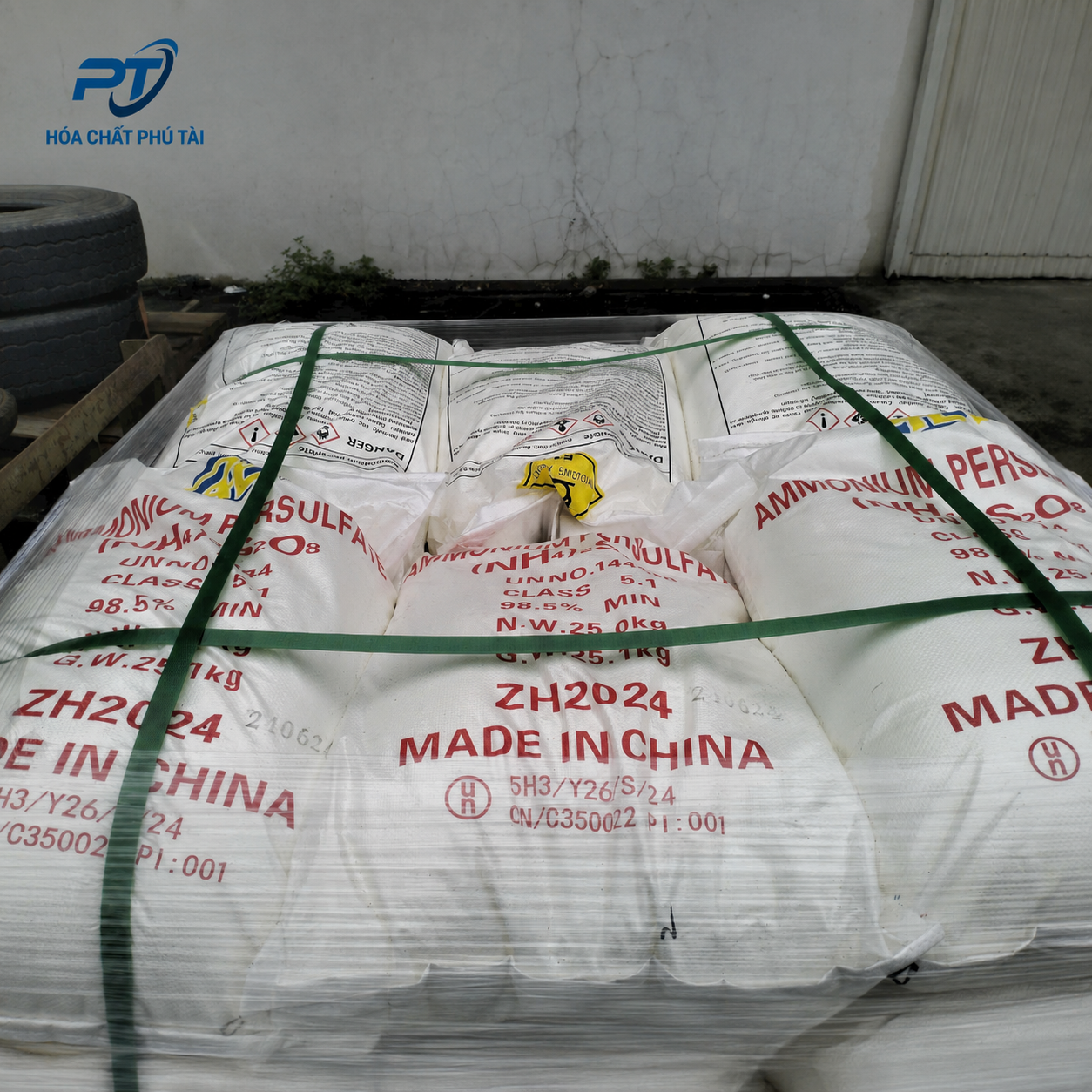 Ammonium Persulfate (NH₄)₂S₂O₈ Trung Quốc – Amoni Persulfat 98.5% 25kg/bao