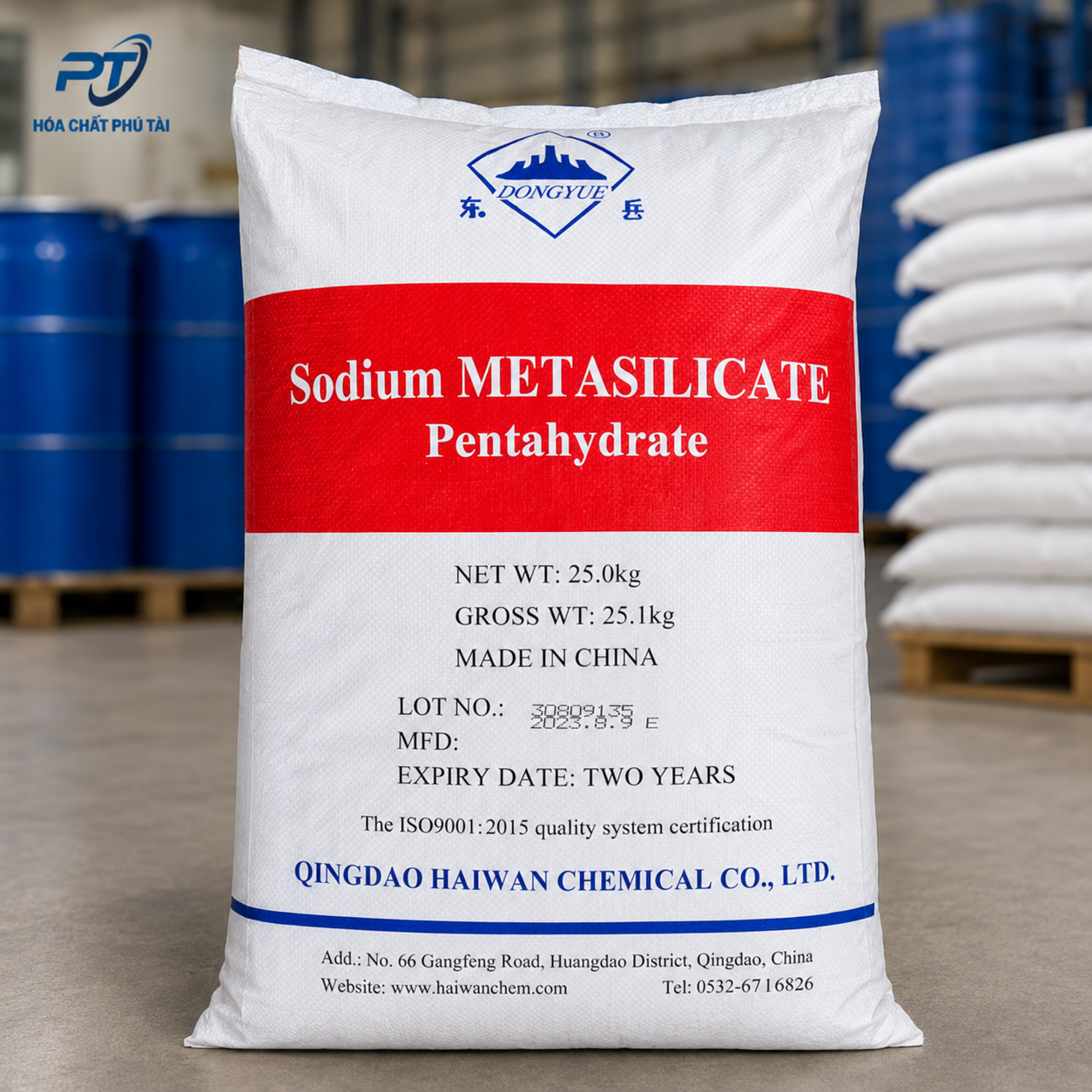 Sodium Metasilicate Pentahydrate Trung Quốc – Na₂SiO₃·5H₂O 25kg/bao