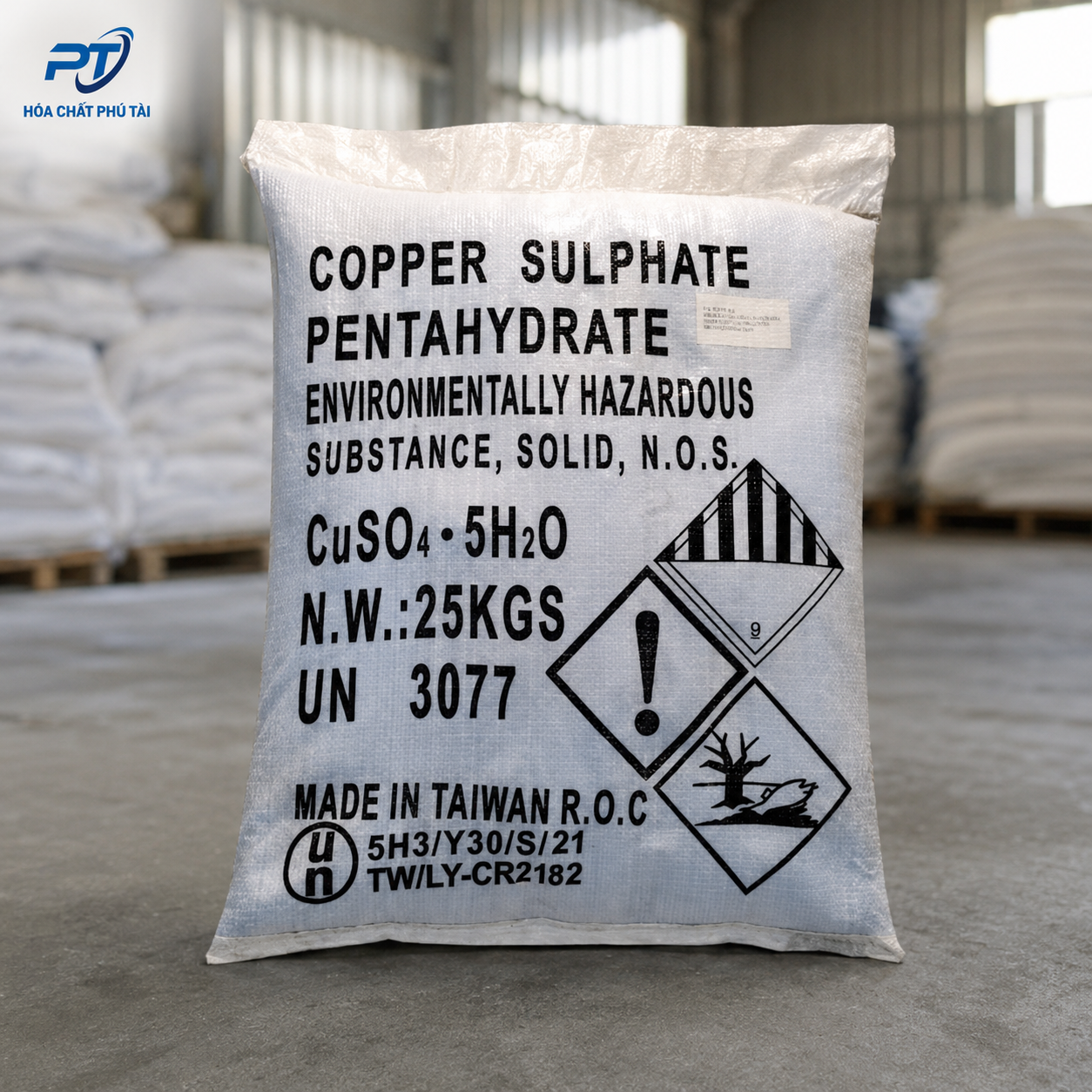 Copper Sulfate CuSO₄.5H₂O – Đồng Sunfat 25kg/bao